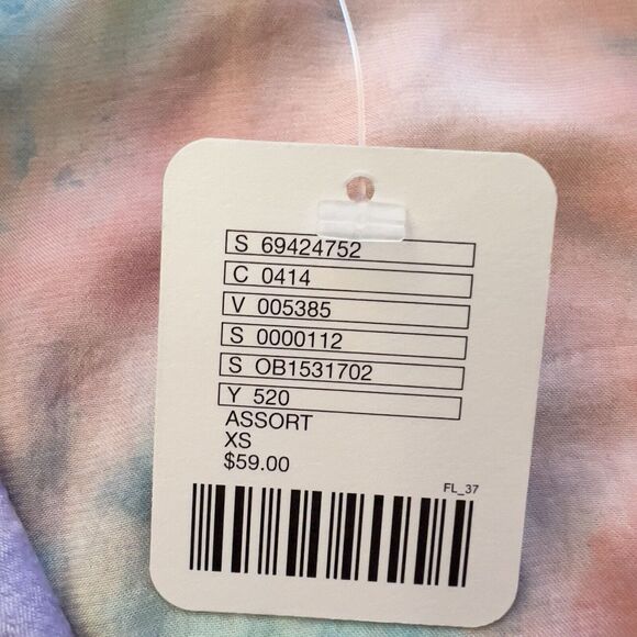 NWT Urban Outfitters Urban Renewal Shirt XS Tie Dye Button Up Pink Purple Blue - Picture 7 of 11